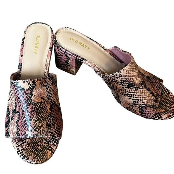 Old Navy Shoes - Old navy snake print slides womens size 7.5 NWOT